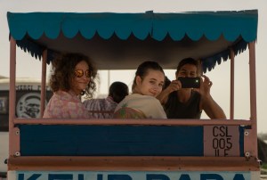 Viajeros en la calesa de caballos