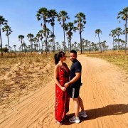 Viajeros al fondo el palmeral