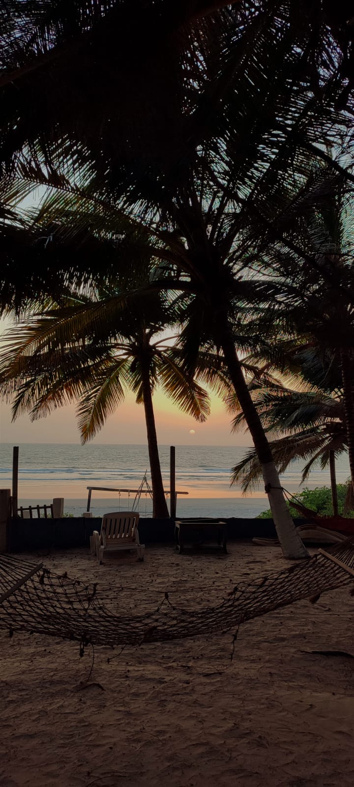 Atardecer con palmeras en Cap Skirring