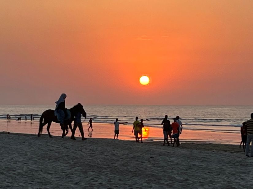 Atardecer en las playas de Gambia